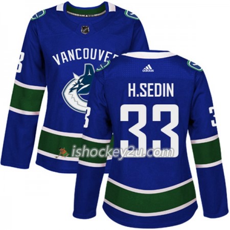 Dame NHL Vancouver Canucks Trøje Henrik Sedin 33 Adidas 2017-2018 Blå Authentic